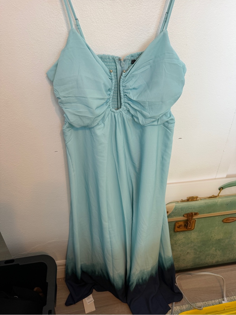 Abercrombie & Fitch Light Blue to Navy Ombre Maxi Dress